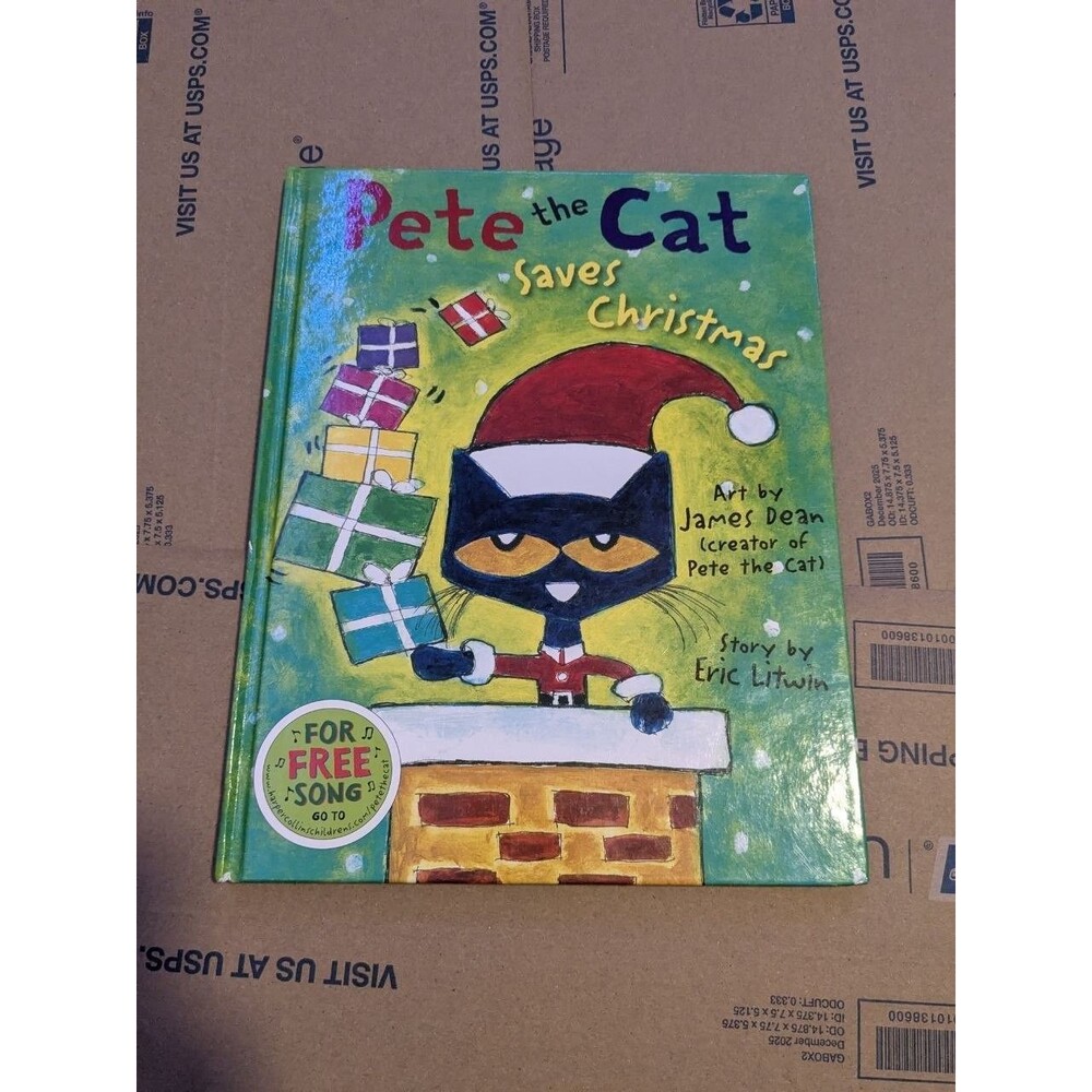 Pete the Cat Saves Christmas Kids Hardcover Book Holiday Eric Litwin James Dean